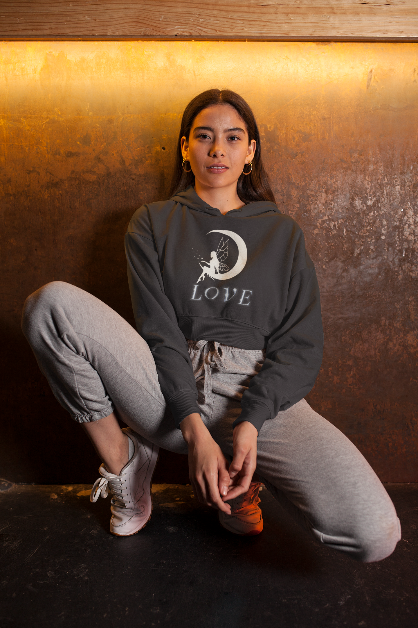 Cropped Hooded Sweatshirt ('Love in the Moonlight')