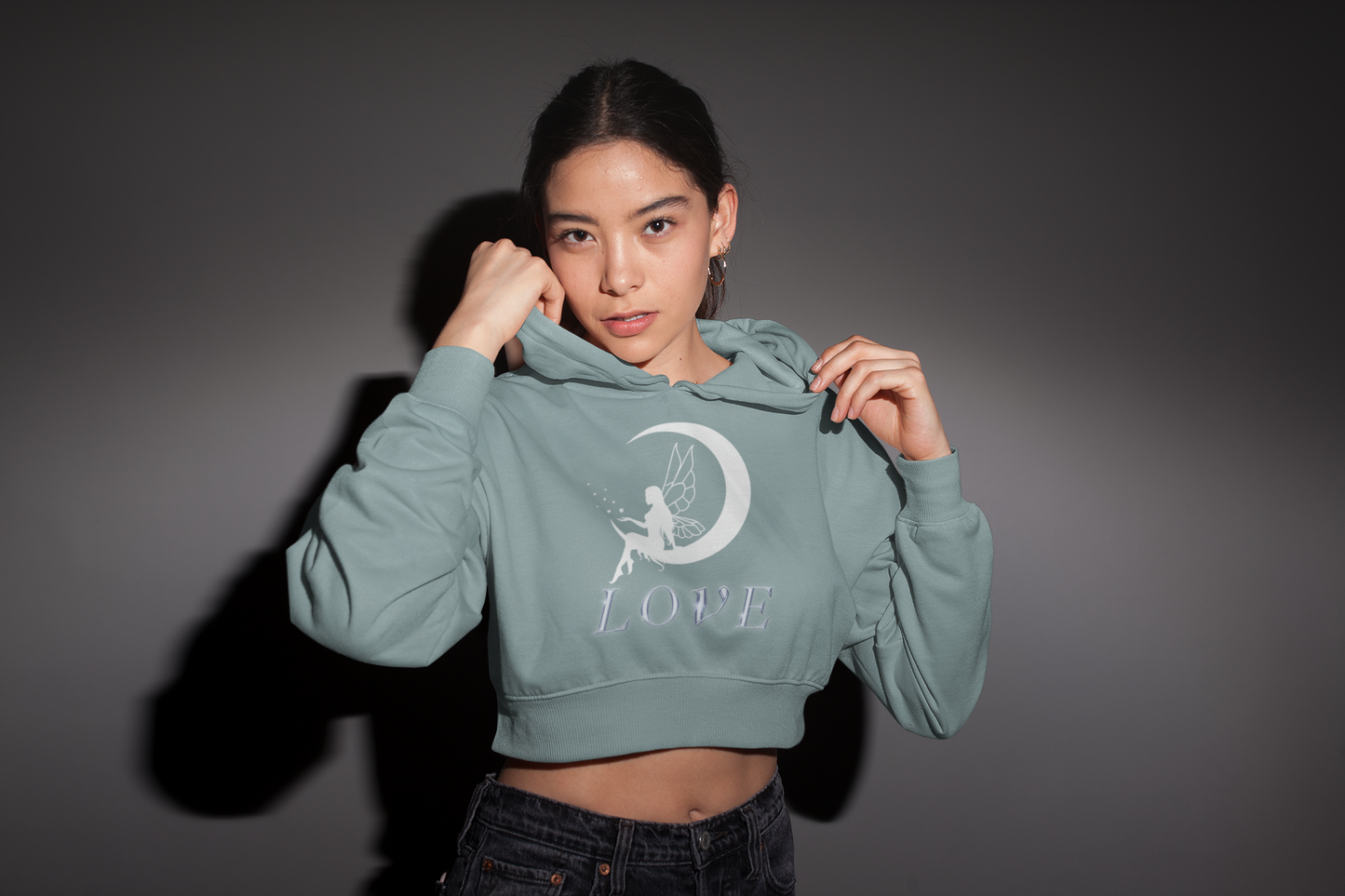 Cropped Hooded Sweatshirt ('Love in the Moonlight')