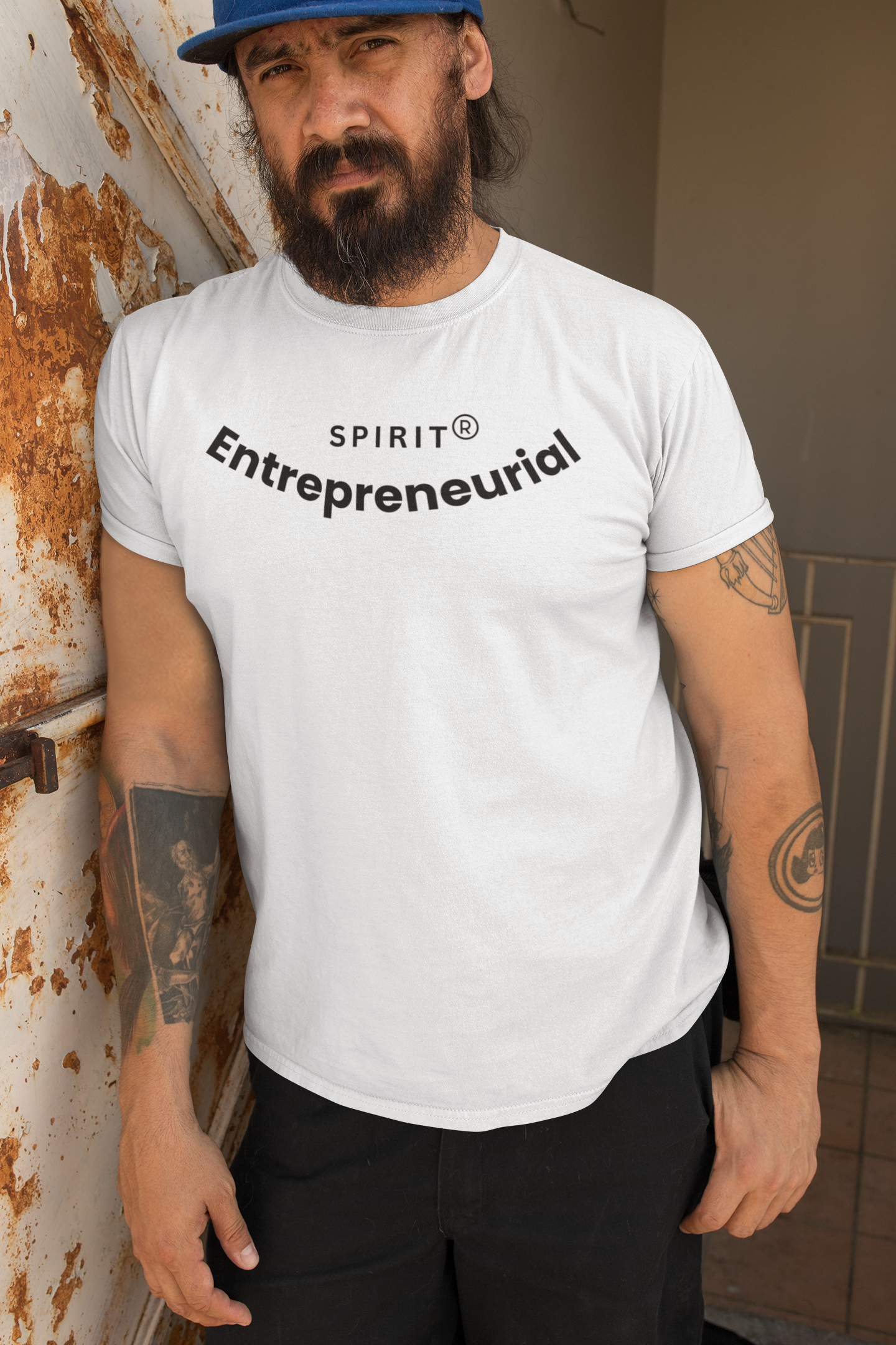 Classic short sleeve white T-shirt ('the entrepreneurial spirit')