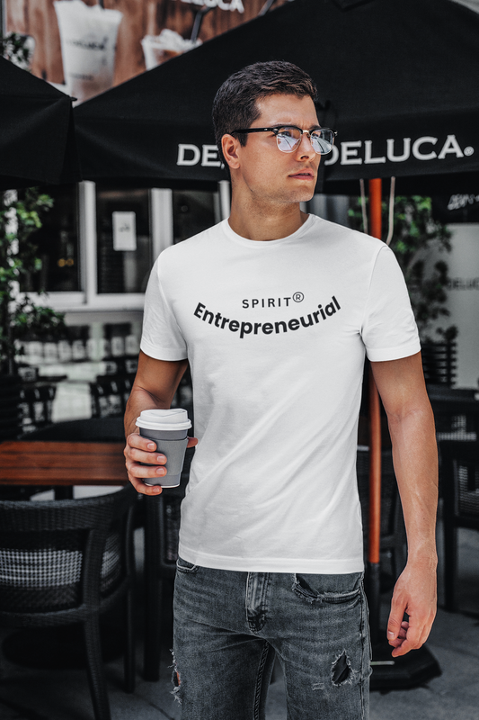 Classic short sleeve white T-shirt ('the entrepreneurial spirit')