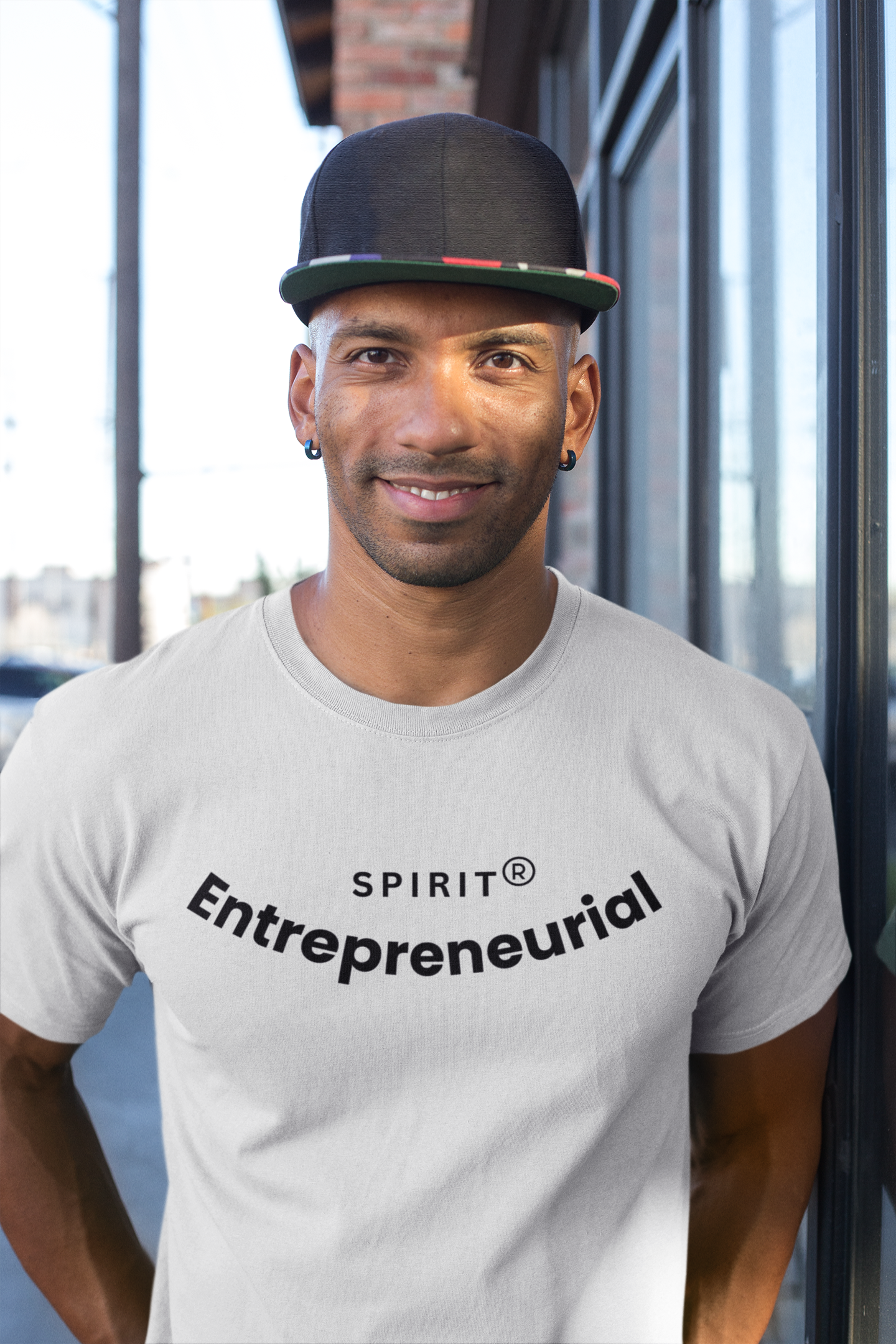 Classic short sleeve white T-shirt ('the entrepreneurial spirit')